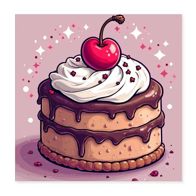 Cherry‑Topped Celebration Cake Design