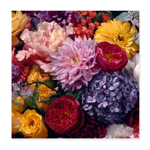 Floral Spectrum Burst - Poster 8x8
