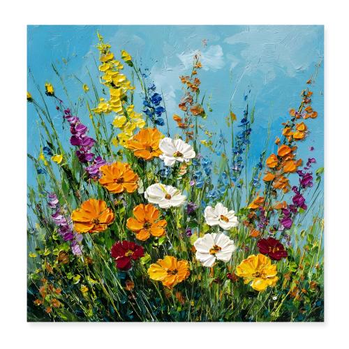 Impasto Sky Garden - Poster 8x8