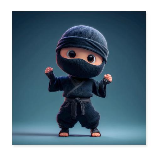 Little Ninja in Action - Poster 8x8