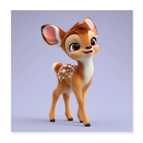 Gentle Baby Deer - Poster 8x8