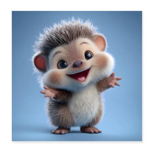 Cute Baby Hedgehog - Poster 8x8
