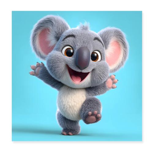 Playful Baby Koala - Poster 8x8