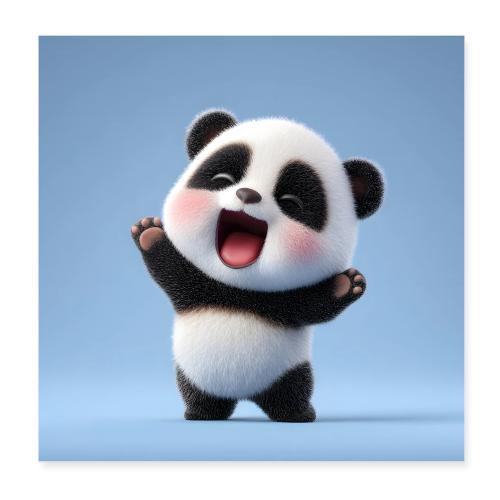 Happy Baby Panda - Poster 8x8