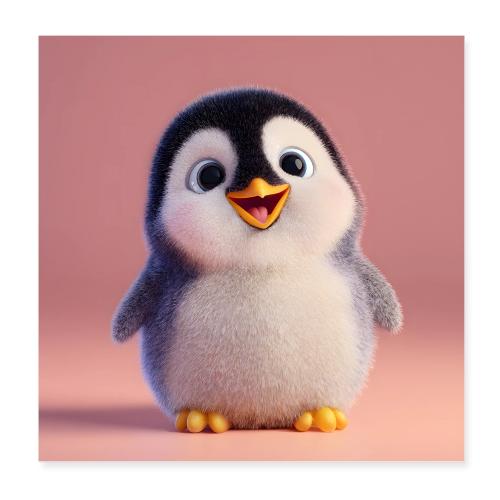 Smiling Baby Penguin - Poster 8x8