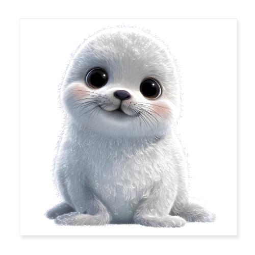 Innocent Baby Sea Lion - Poster 8x8