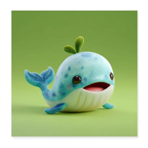 Joyful Baby Whale - Poster 8x8