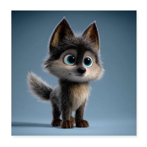 Innocent Baby Wolf - Poster 8x8