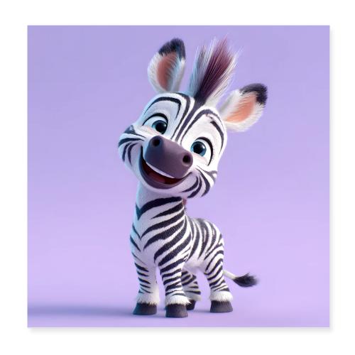 Happy Baby Zebra - Poster 8x8