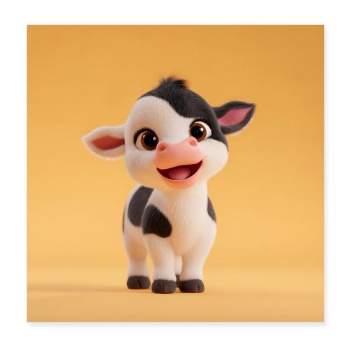 Cute Baby Cow - Poster 8x8