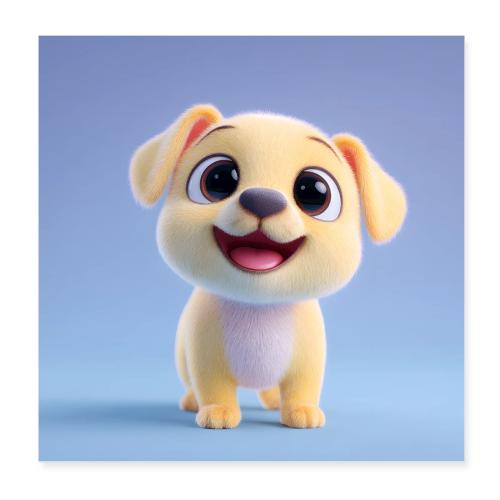 Cheerful Puppy Glow - Poster 8x8