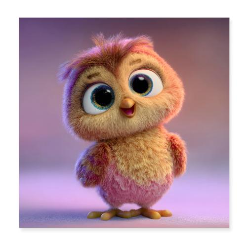 Gentle Gaze Baby Owl - Poster 8x8