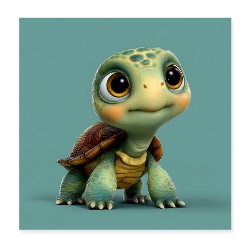 Happy Turtle Friend - Poster 8x8
