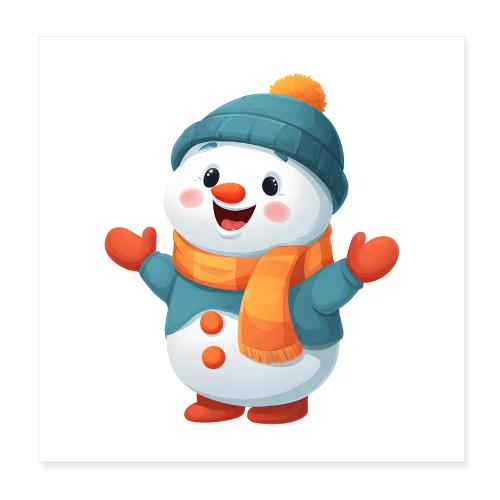 Snowman’s Winter Smile - Poster 8x8