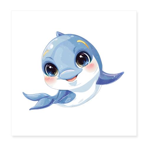 Baby Dolphin Delight - Poster 8x8