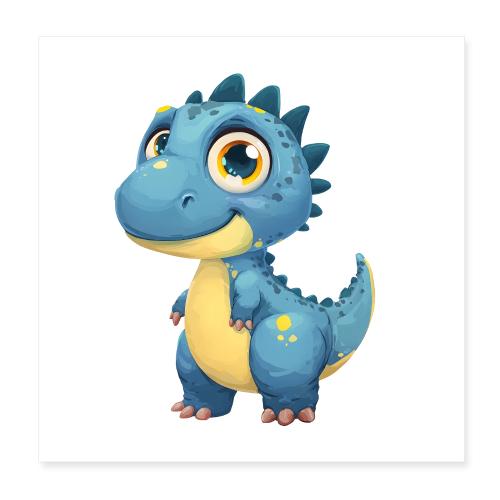 Playful Dino Friend - Poster 8x8
