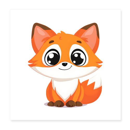 Playful Baby Fox - Poster 8x8