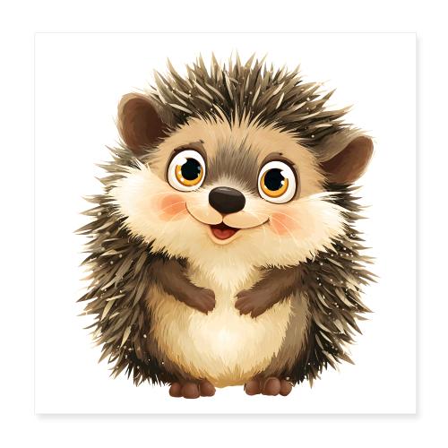 Curious Baby Hedgehog - Poster 8x8