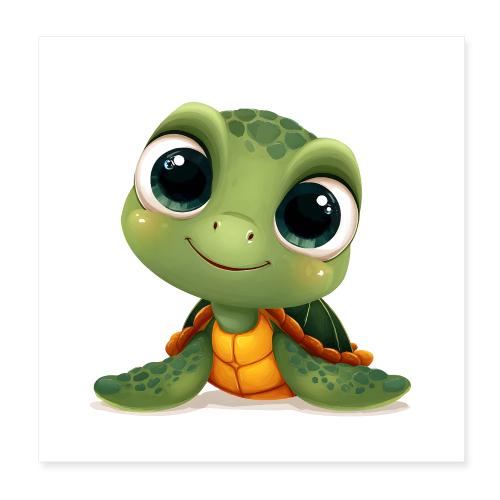 Bright Baby Sea Turtle - Poster 8x8