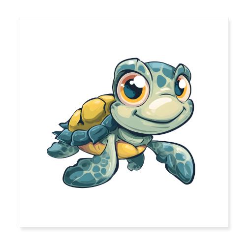 Gentle Baby Sea Turtle - Poster 8x8