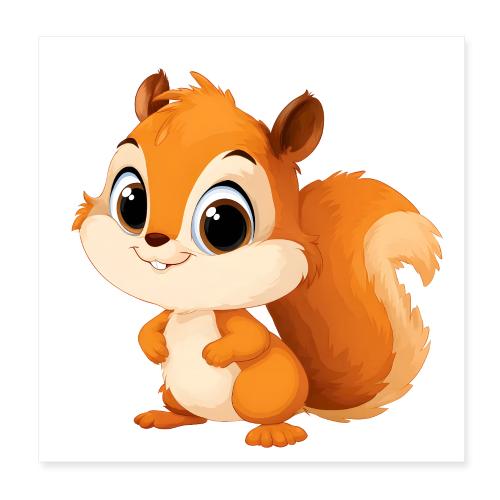 Curious Baby Squirrel - Poster 8x8