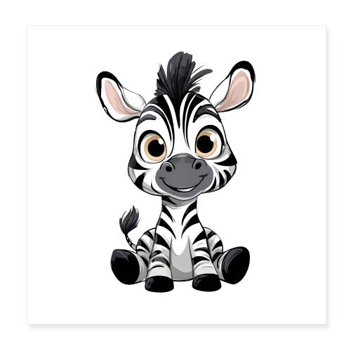 Joyful Baby Zebra - Poster 8x8