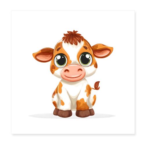 Gentle Baby Cow - Poster 8x8