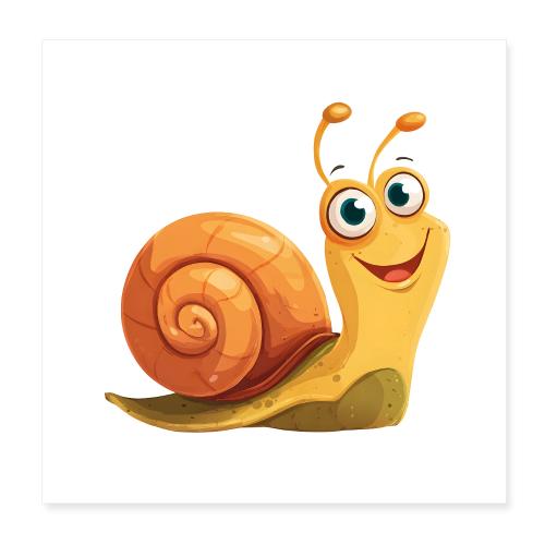 Joyful Little Snail - Poster 8x8