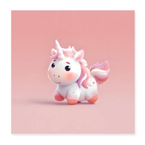 Dreamy Pink Unicorn - Poster 8x8