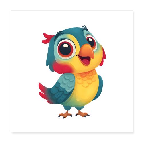 Colorful Baby Parrot - Poster 8x8