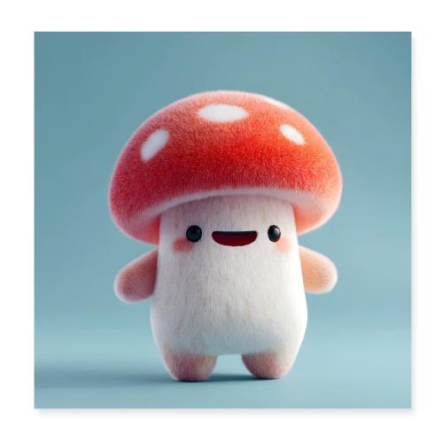 Red Mushroom Delight - Poster 8x8