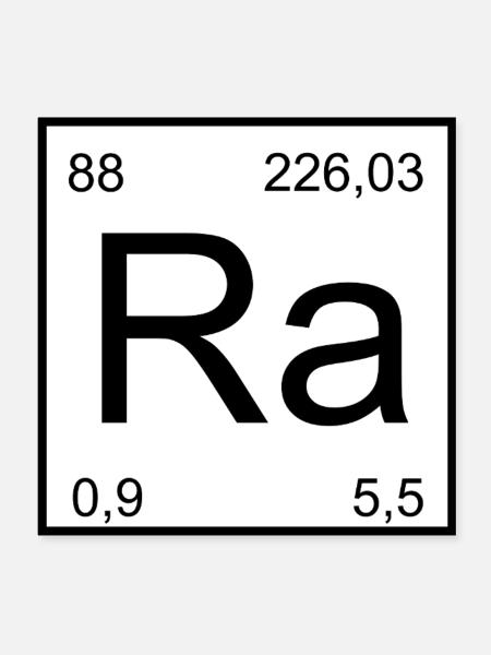 Radium Element Glyph - Poster 8x8 - white - Front