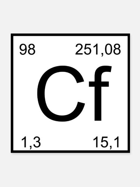 Californium Element Art - Poster 8x8 - white - Front