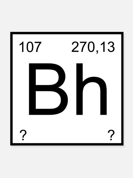 Bohrium Bold Elemental Print - Poster 8x8 - white - Front