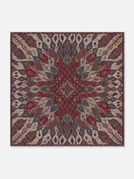 Radial Mandala Kaleidoscope - Poster 8x8 - white - Front