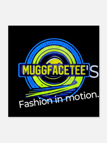 Neon Motion Circular Logo - Poster 8x8 - white - Front