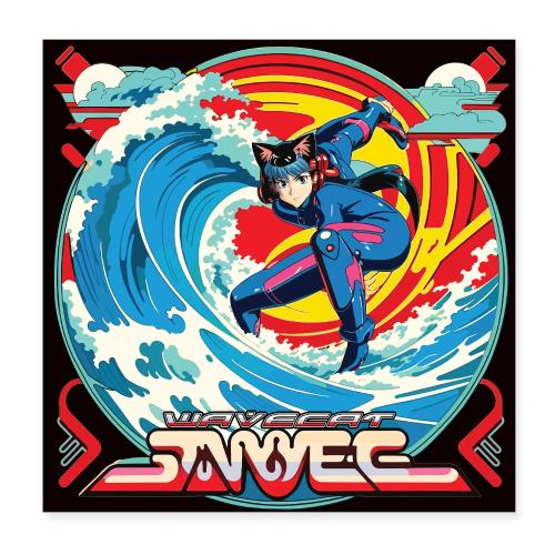 Anime Wavecat Surfer - Poster 8x8