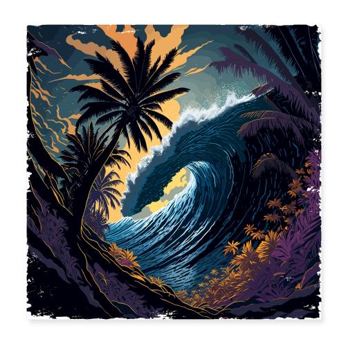 Moonlight Jungle Wave - Poster 8x8