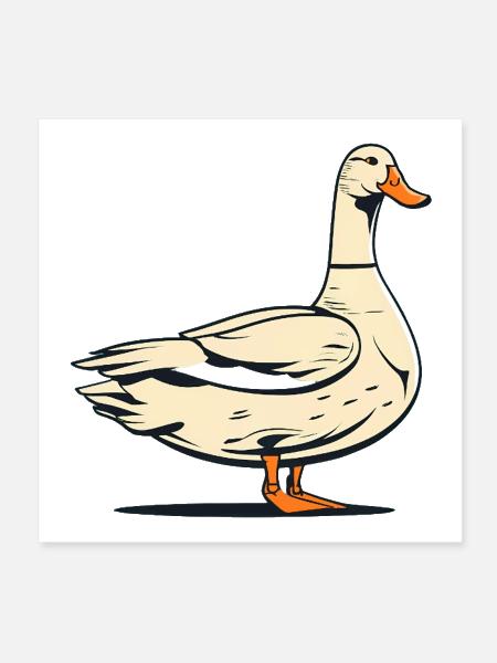 duck big - Poster 8x8 - white - Front