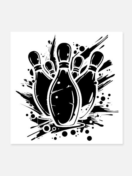 Ten-Pin Bowling - Poster 8x8 - white - Front