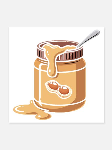 Cute Peanut Butter and Jelly Matching Friend - Poster 8x8 - white - Front