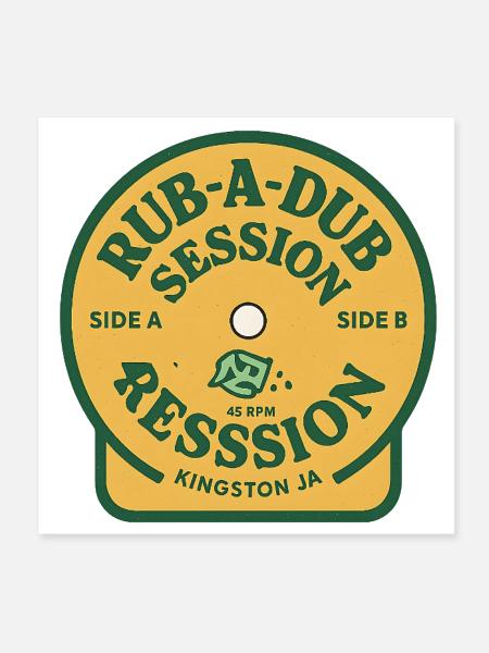 Dub Session Vinyl Tee - Poster 8x8 - white - Front
