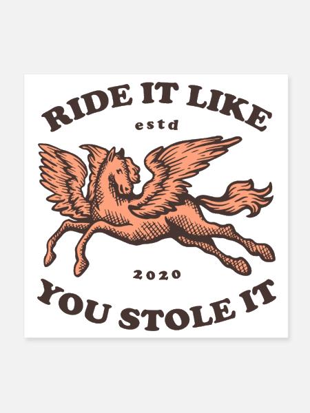 Ride Like The Wind Vintage Pegasus Rider - Poster 8x8 - white - Front