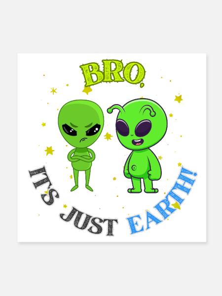 Alien Bros Attitude Duo - Poster 8x8 - white - Front