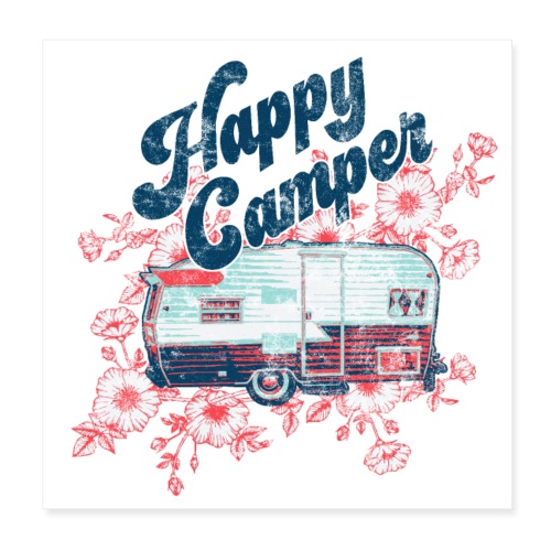 Happy Camper Flowers - Poster 8x8