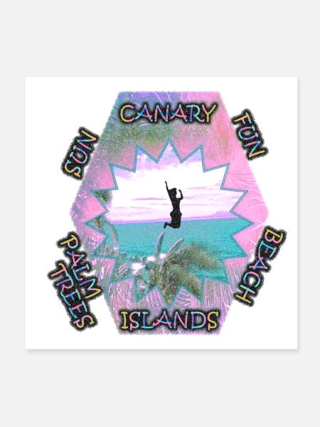Canary Islands - sun + fun at beautiful beaches! - Poster 8x8 - white - Front