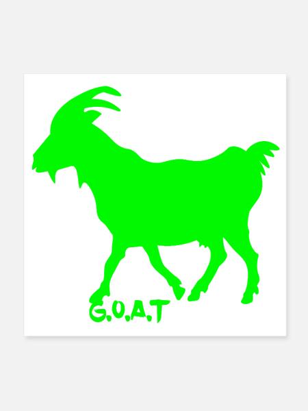 Goat neon green - Poster 8x8 - white - Front