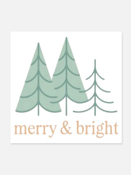 Pastel Pines Merry & Bright - Poster 8x8 - white - Front