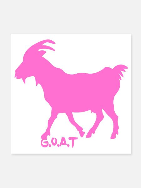 goat pink - Poster 8x8 - white - Front