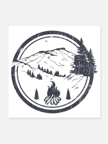 Summit Campfire Circle - Poster 8x8 - white - Front